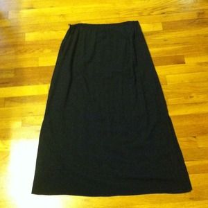 Long black embroidered skirt