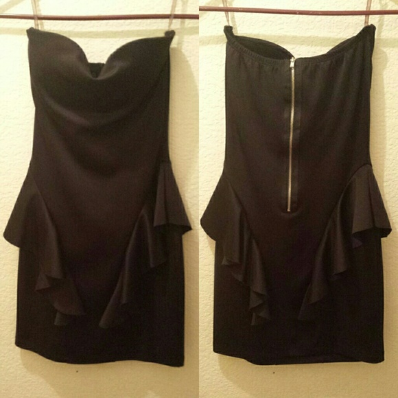 Black Peplum BodyCon Dress