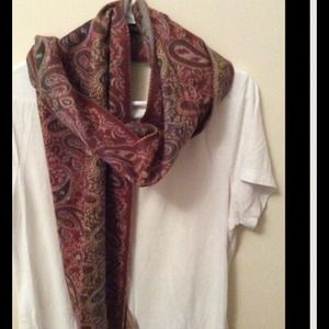 Brown Paisley Scarf with subtle rainbow ombré