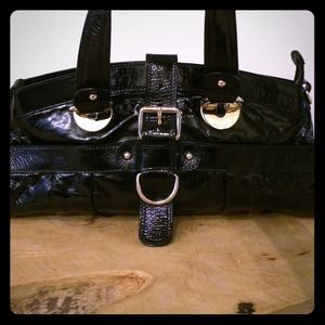 Bally patent leather bag with shoulder strap