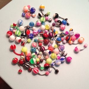 60 belly button ring lot