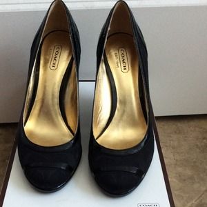Coach Black Wedges