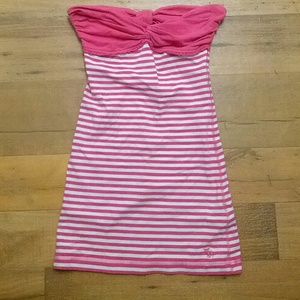 Pink and white stripped tubetop