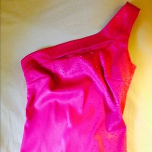 Prom Dress, Maroon Top and Pink/Grey Dress