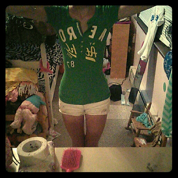 Green button down tee - Picture 1 of 3