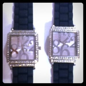Black sparkly watch