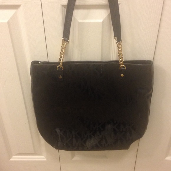 Michael Kors gold and black large tote