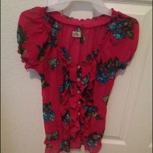pink floral Hollister blouse