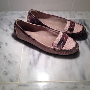 Elizabeth and James blush python loafers