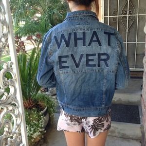 oversized boyfriend denim 'whatever' jacket