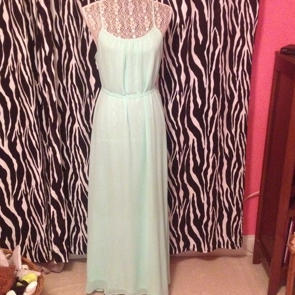 Aqua maxi dress