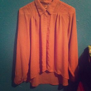 Tan button down blouse