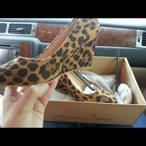 Leopard print wedges