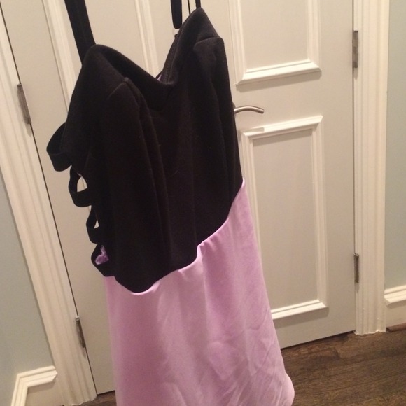 Black/Purple High Low Dress with Side Cut Outs