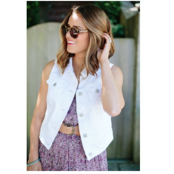 New White Denim Vest (: