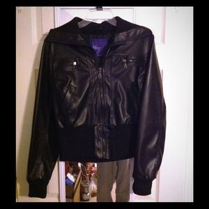 Black Leather Jacket - Reserved for Crockrise