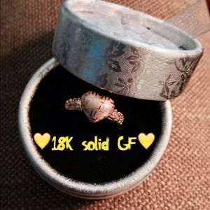💛Pretty 18k gold filled  heart ring sz: 6.5💛