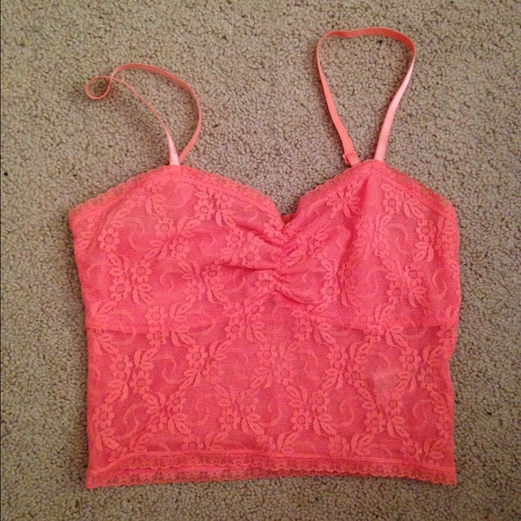 Coral laced crop top