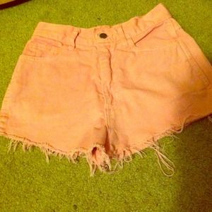Pink high waisted shorts