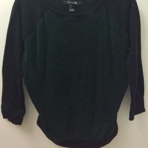 Black & green sparkly sweater