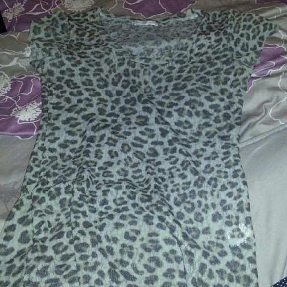 SOLD Sheer lepord print shirt new york and company