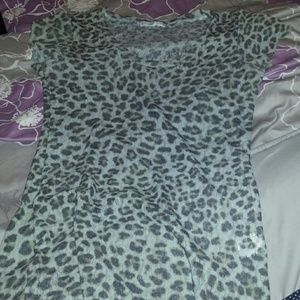 SOLD Sheer lepord print shirt new york and company