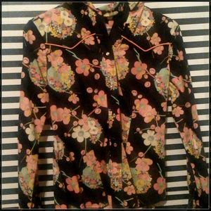 Gap floral button down blouse
