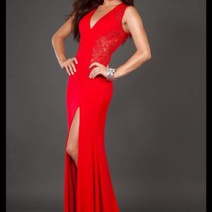 Red Jovani prom dress. Size 4 with no alterations.