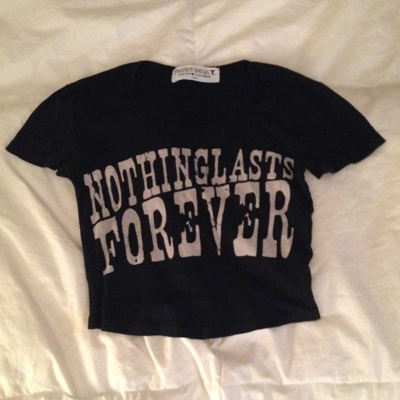 Black graphic crop top