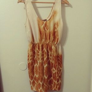 Walter Baker Milly Gold Giraffe print tank dress