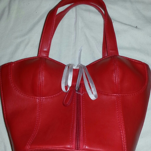 Red chest corset purse never used