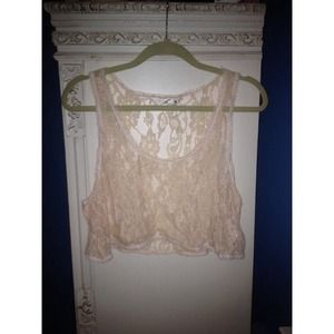 LF MIllau lace crop top small
