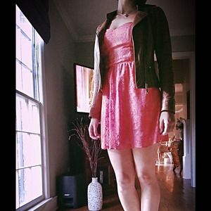 Lace Overlay Open Back Strapless Dress NWOT