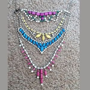 New York and Company Statement neon necklace
