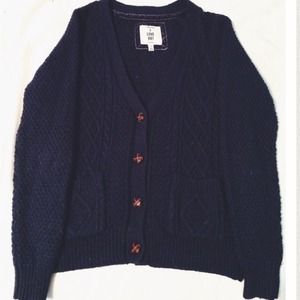 Navy blue cardigan sweater
