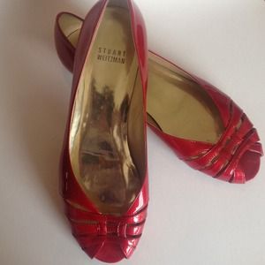 Red Stuart Weitzman flats