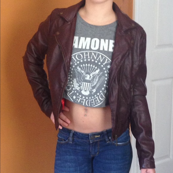 Faux-leather jacket