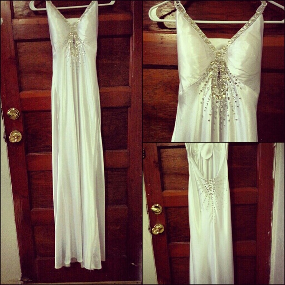 White evening dress, great for prom/ball