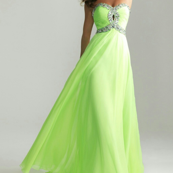 Lime green prom dress, worn for junior prom.