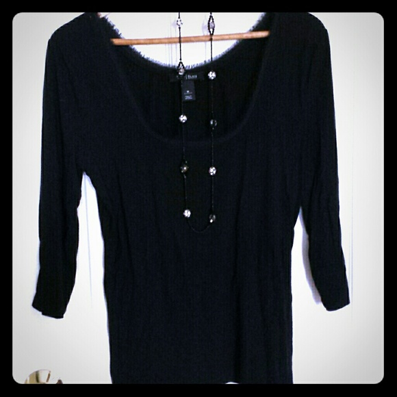 White House Black Market black 3/4 length sleeve M