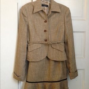 Belted tweed suit