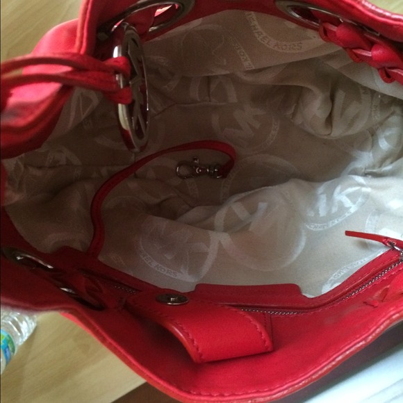 **SOLD**Authentic**RED leather MK Shoulder Bag - Picture 3 of 3