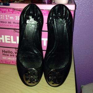 Tory burch reva flats (silver emblem )