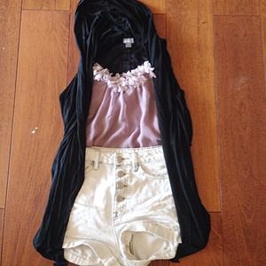Black jersey vest