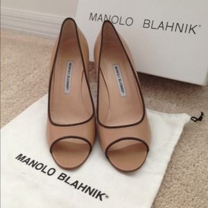Authentic Manolo Blahnik peep toe pumps
