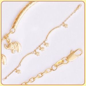 Lucky Elephant Gold Filled 1/2 Bangle Bracelet