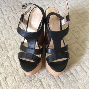 Black cork wedges NEVER WORN