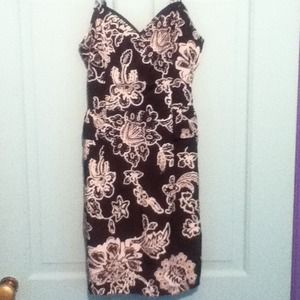Black and White Floral Print Dress