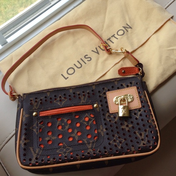 Louis Vuitton orange perforated small shoulder bag