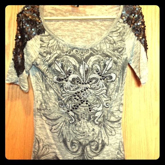 Burn out embellished shirt